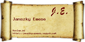 Janszky Emese névjegykártya