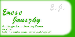 emese janszky business card